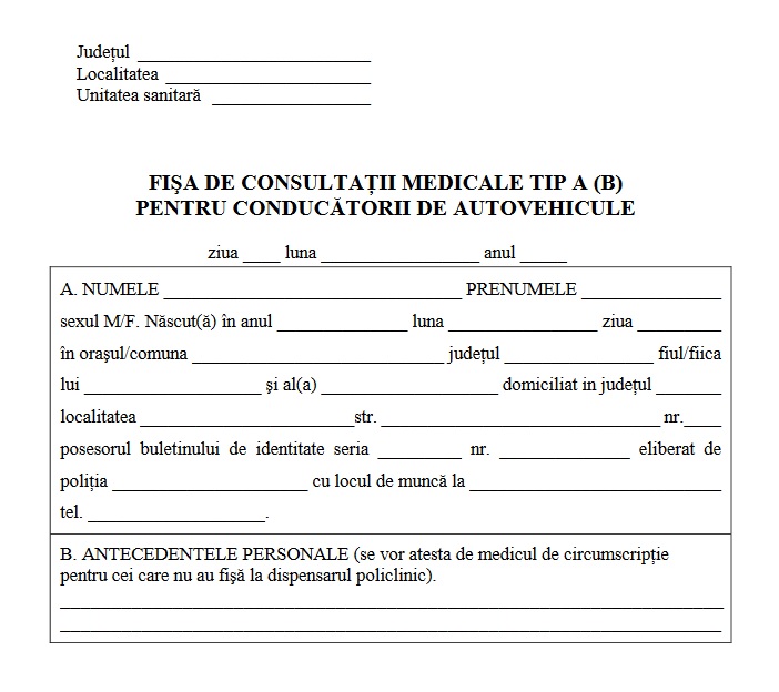 valabilitate fisa medicala permis